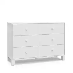 Walmart Storkcraft California 6 Drawer Nursery Wood Double Dresser, White offer