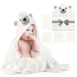 Walmart Momcozy Baby Bath Towel Set 5pcs, Baby Towel with Hood 1pcs, Baby Washcloth 3pcs offer