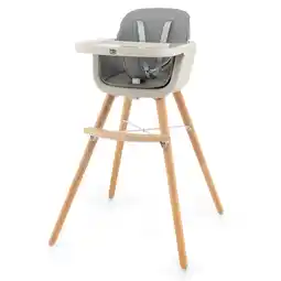 Walmart Babyjoy 3 in 1 Convertible Wooden High Chair Toddler Feeding Chair with Cushion Grey offer