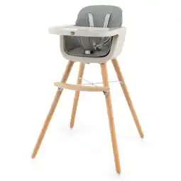 Walmart Babyjoy 3 in 1 Convertible Wooden High Chair Toddler Feeding Chair with Cushion Grey offer