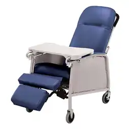Walmart Graham Field Lumex 3 Position Medical Recliner Chair w/ Wheels, Royal Blue offer