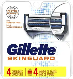 Walmart Gillette Skinguard Sensitive Refill Razor Blade Cartridges for Men, 4 ct offer