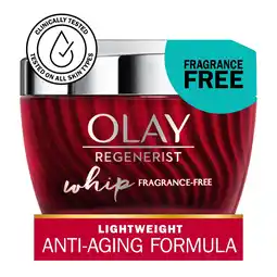 Walmart Olay Skin Care Whip Face Moisturizer, Fragrance-Free, Wrinkle Cream for All Skin Types, 1.7 oz offer
