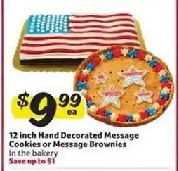 Winn Dixie 12 inch Hand Decorated Message Cookies or Message Brownies offer