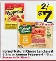 Winn Dixie Hormel Natural Choice Lunchmeat or Armour Pepperoni offer