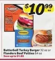Winn Dixie Butterball Turkey Burger or Flanders Beef Patties offer