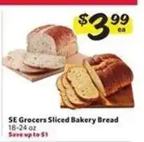 Winn Dixie SE Grocers Sliced Bakery Bread offer