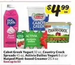 Winn Dixie Cabot Greek Yogurt, Country Crock Spreads, Activia Dailies Yogurt, Nutpod Plant-based Creamer offer