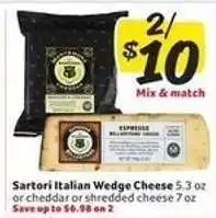 Winn Dixie Sartori Italian Wedge Cheese offer