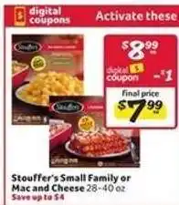 Winn Dixie Stouffer's Small Family or Mac and Cheese offer