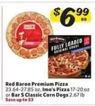 Winn Dixie Red Baron Premium Pizza, Imo's Pizza, Bar S Classic Corn Dogs offer