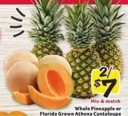 Winn Dixie Whole Pineapple or Florida Grown Athena Cantaloupe offer