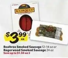 Winn Dixie Realtree Smoked Sausage or Rogerwood Smoked Sausage offer