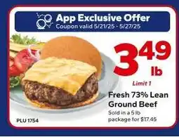 Save a Lot Fresh 73% Lean Ground Beef offer
