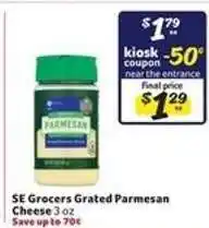 Winn Dixie SE Grocers Grated Parmesan Cheese offer