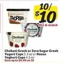 Winn Dixie Chobani Greek or Zero Sugar Greek Yogurt Cups or Noosa Yoghurt Cups offer
