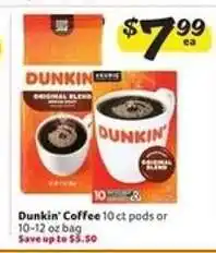 Winn Dixie Dunkin' Coffee offer