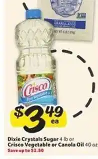 Winn Dixie Crisco Vegetable or Canola Oil offer