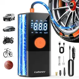 Walmart Loheer Cordless Tire Inflator Portable Air Compressor, 150PSI Air Pump for Car Tires offer