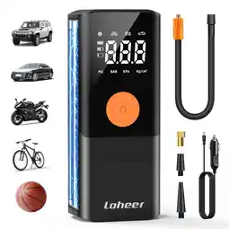 Walmart Loheer Cordless Tire Inflator Portable Air Compressor, 150PSI Air Pump for Car Tires offer