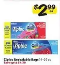 Winn Dixie Ziploc Resealable Bags offer