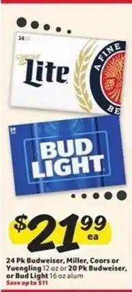 Winn Dixie Budweiser, Miller, Coors, Yuengling, Bud Light offer