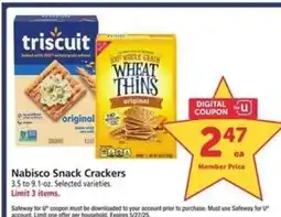 Safeway Nabisco Snack Crackers offer