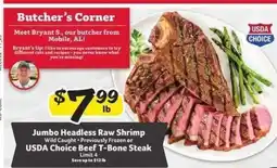 Winn Dixie USDA Choice Beef T-Bone Steak offer