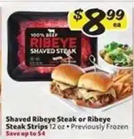 Winn Dixie Shaved Ribeye Steak or Ribeye Steak Strips offer
