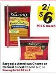 Winn Dixie Sargento American Cheese or Natural Sliced Cheese offer