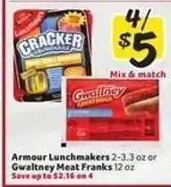 Winn Dixie Armour Lunchmakers or Gwaltney Meat Franks offer