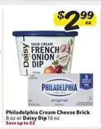 Winn Dixie Philadelphia Cream Cheese Brick or Daisy Dip offer