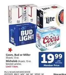 Safeway Coors, Bud or Miller offer
