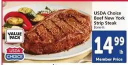 Safeway USDA CHOICE Beef New York Strip Steak offer