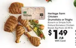 Kroger Heritage Farm Chicken Drumsticks or Thighs offer