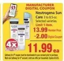 Safeway Neutrogena Sun Care offer