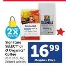 Safeway Signature SELECT or O Organics Coffee offer