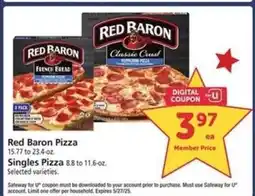 Safeway Red Baron Pizza offer
