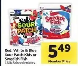 Safeway Red, White & Blue Sour Patch Kids or Swedish Fish offer