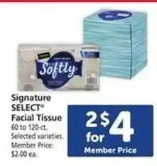 Safeway Signature Select Facial Tissue offer
