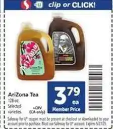 Safeway Arizona Tea offer