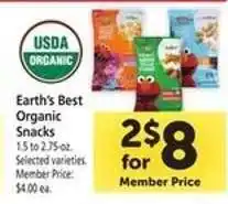 Safeway Earth's Best Organic Snacks offer