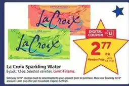 Safeway La Croix Sparkling Water offer