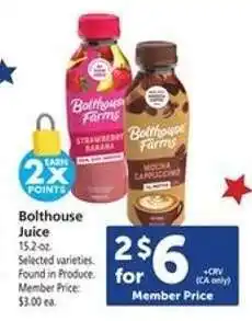 Safeway Bolthouse Juice offer