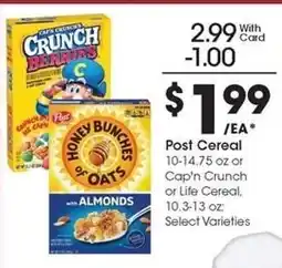Kroger Post Cereal offer