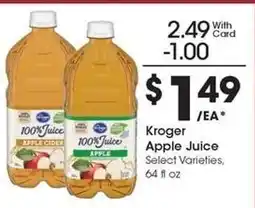 Kroger Kroger Apple Juice offer