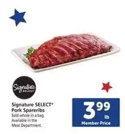 Safeway Signature SELECT Pork Spareribs offer