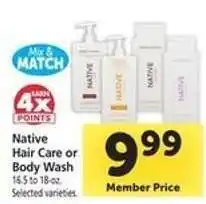 Safeway Native Hair Care or Body Wash offer
