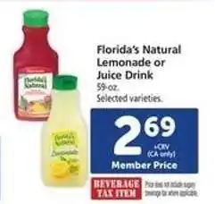 Safeway Florida's Natural Lemonade or Juice Drink offer
