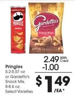 Kroger Pringles or Gardetto's Snack Mix offer